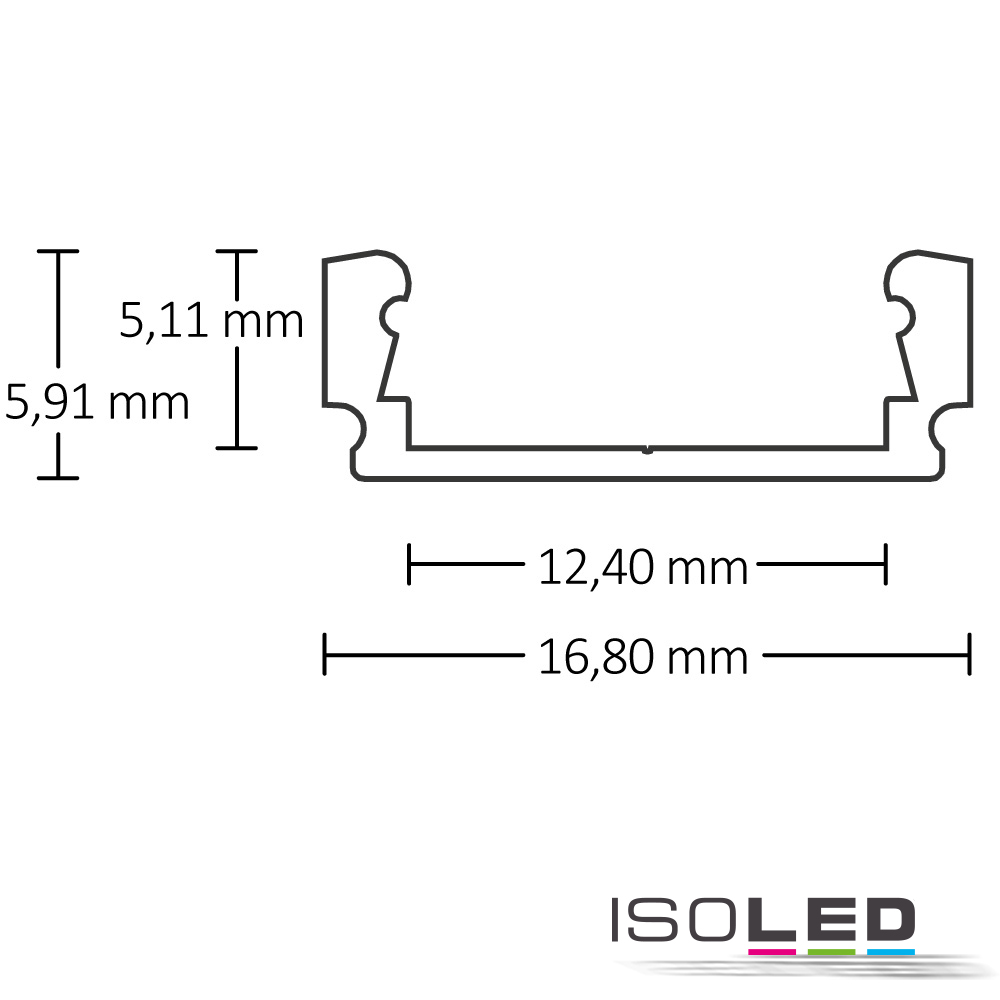 ISOLED LED Aufbauprofil SURF12 FLAT eloxiert Pic_2