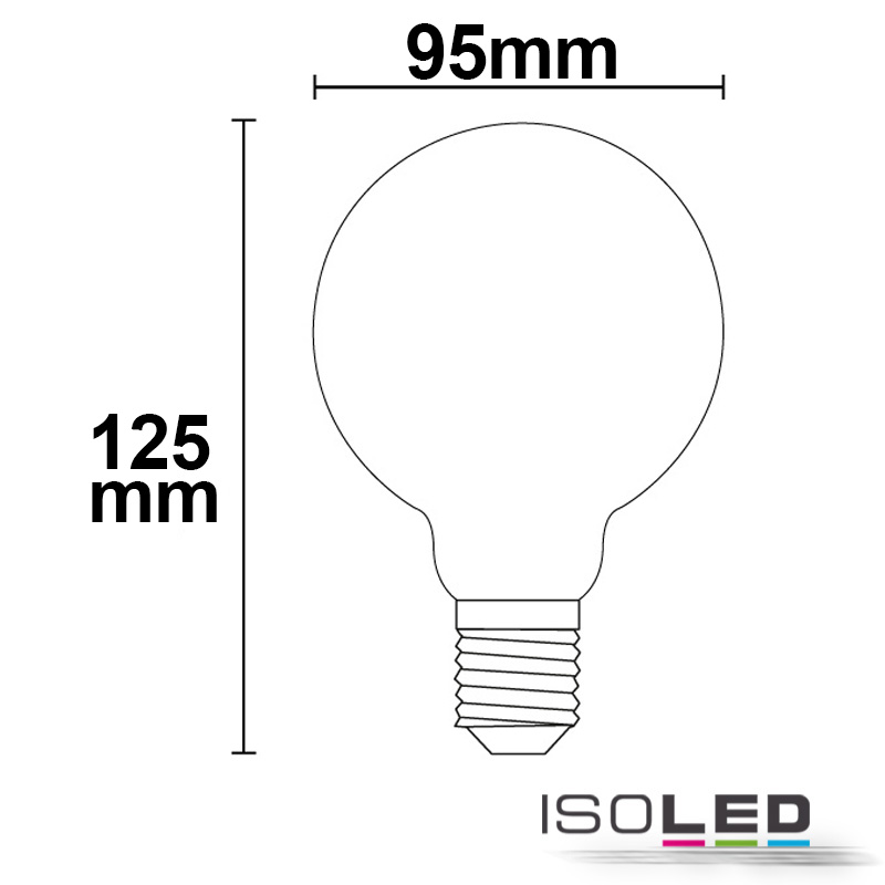 ISOLED E27 LED Globe G95, 8W Pic_2