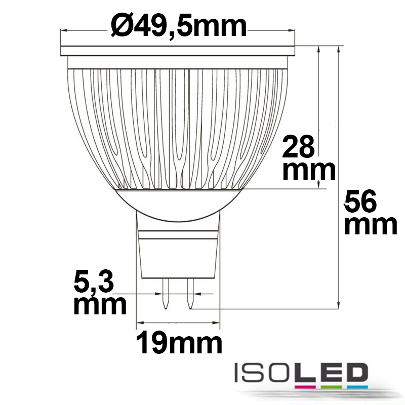 ISOLED MR16 LED Strahler 6W Glas Pic_2