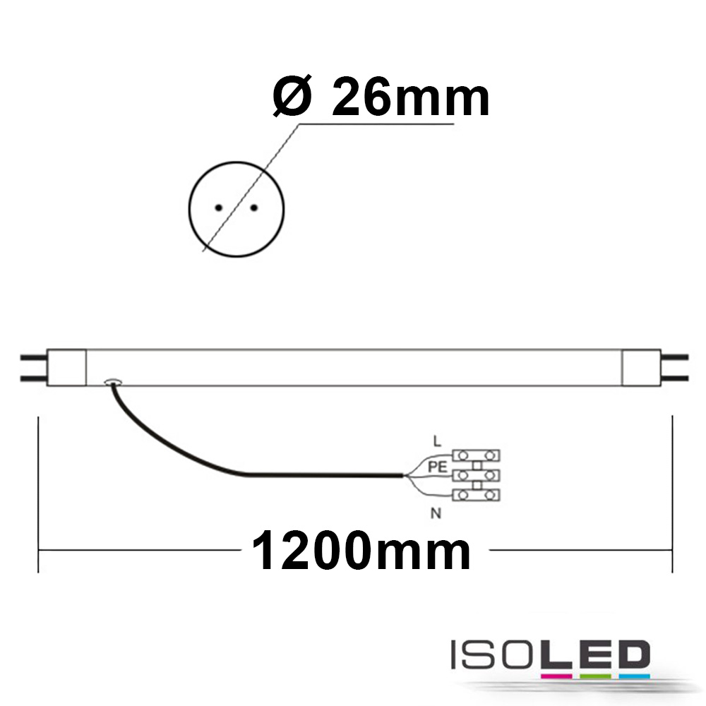 ISOLED T8 LED Röhre, 120cm, 22W Pic_2
