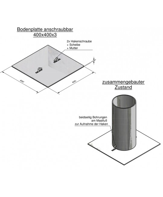 Europoles BODENPL. 400X400X3MM Pic_1