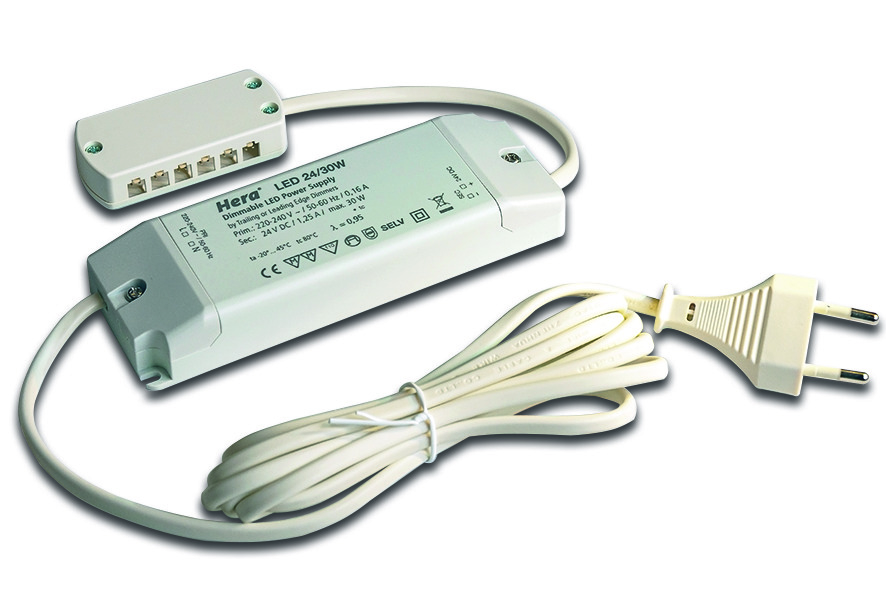 Hera, Enger Trafo LED 24/30W dim Eurostecker, 12-f. Verteiler Pic_1