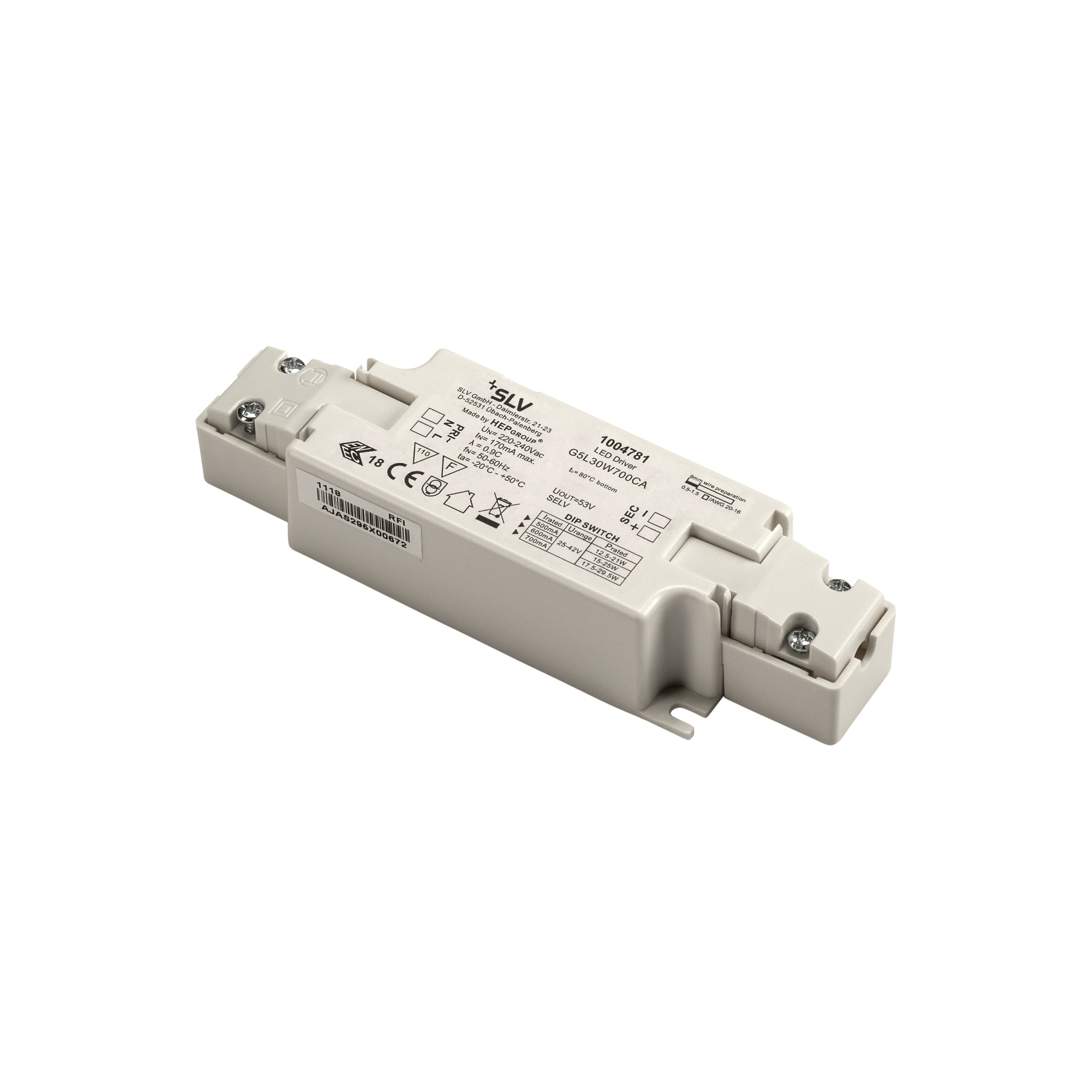 SLV ELEKTRONIK GMBH LED Treiber 21-29,5W 500/600/700mA weiß Pic_1