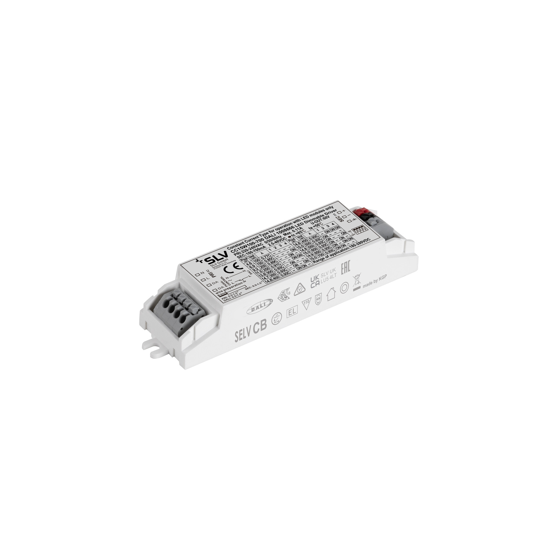 Slv LED Treiber 15W 100-700mA DALI weiß Pic_2