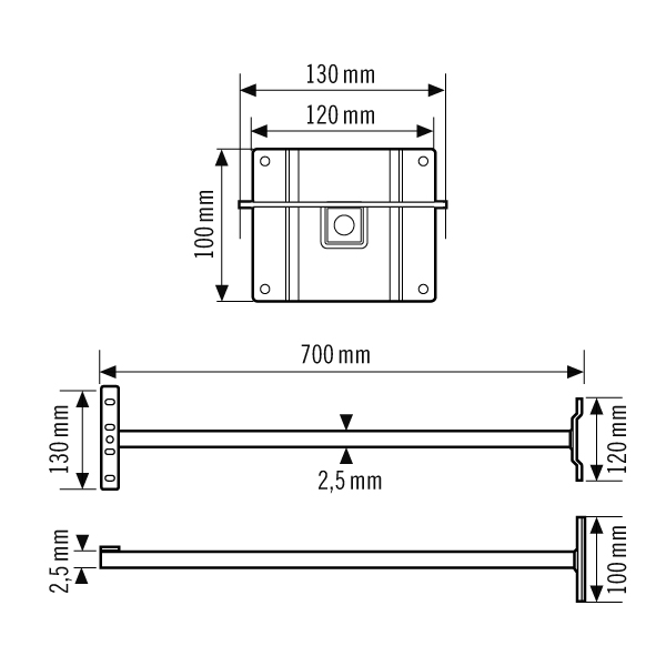 Esylux FL WALL ARM 700 BK Pic_2