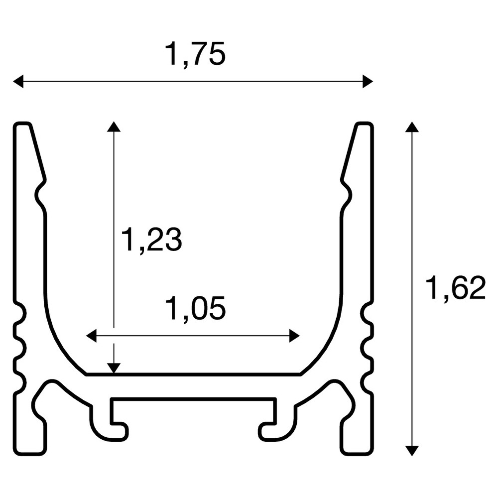 SLV ELEKTRONIK GMBH GRAZIA 10 Aufbauprofil Standard 2m weiß Pic_1