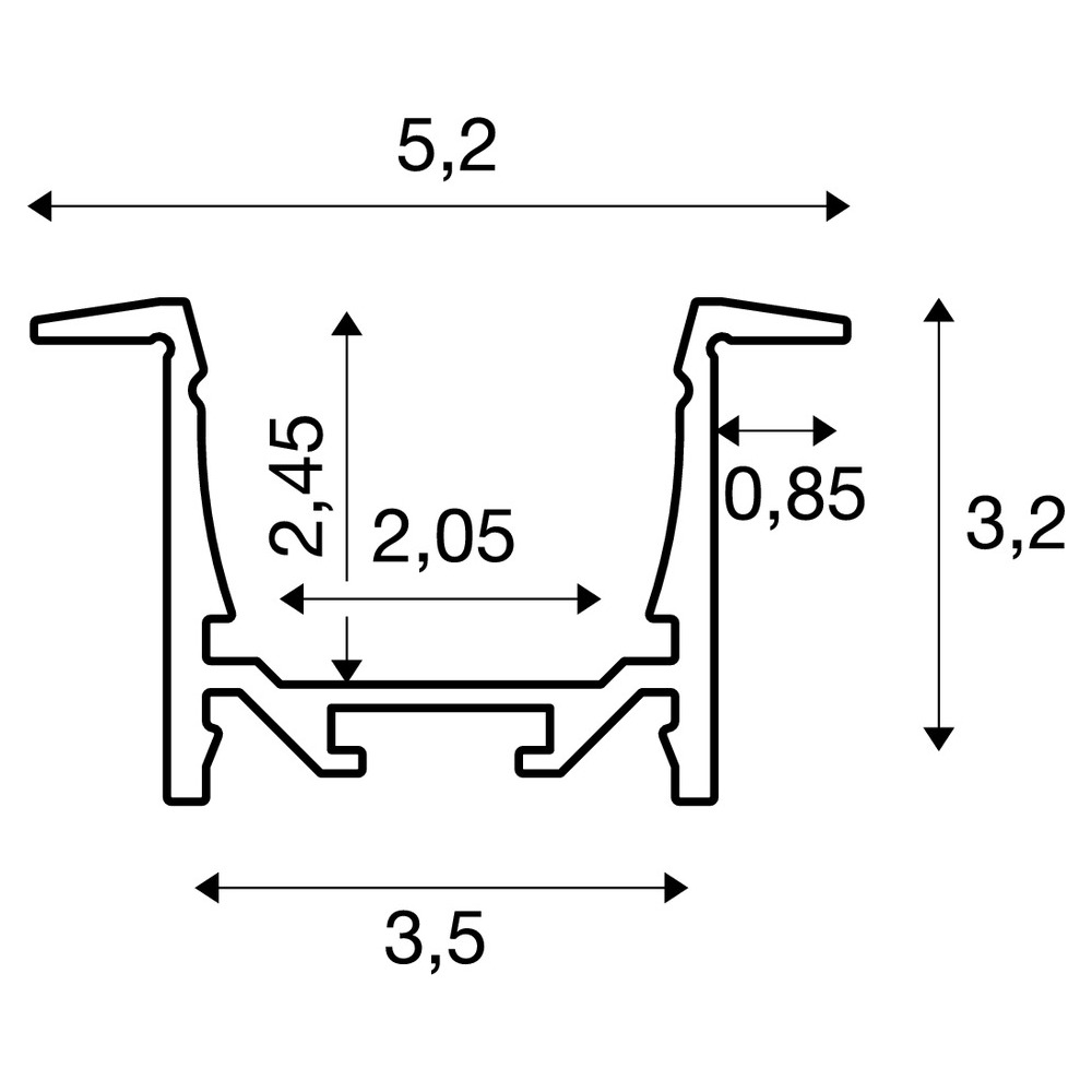 Slv GRAZIA 20 Einbauprofil 3m weiß Pic_1