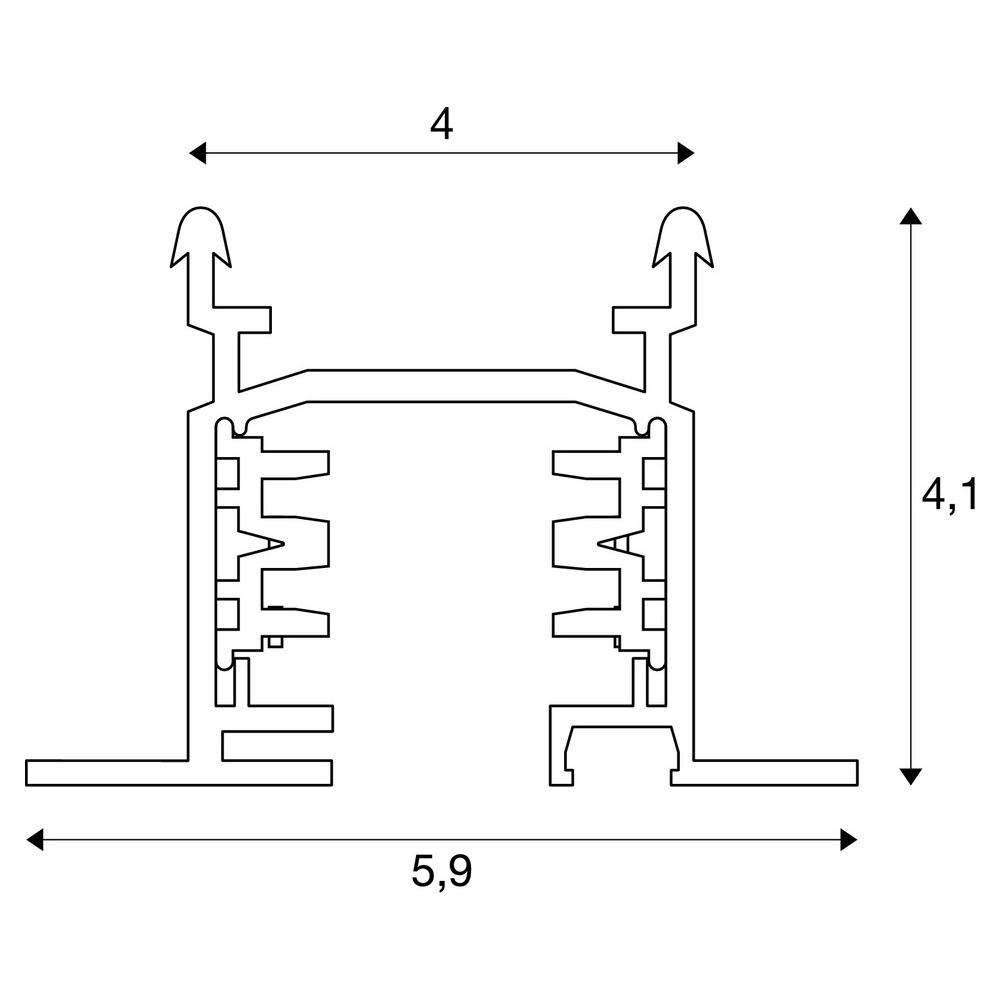 Slv EUTRAC® 3~ Einbauschiene 3m RAL9016 Pic_2