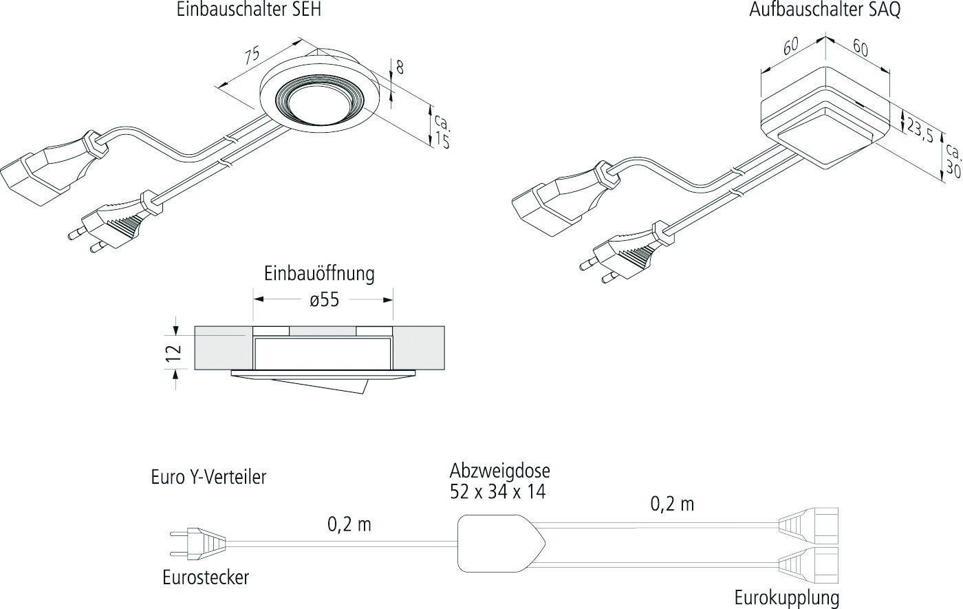 Hera, Enger Einbau-Schalter SEH weiß Pic_2