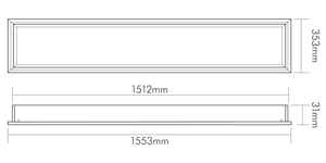 Nobile Licht Einbaurahmen für LED Panel 1500x300 Pic_1