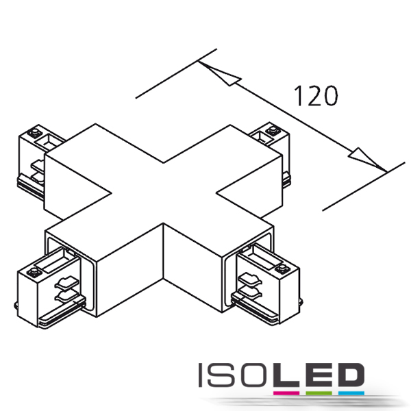 ISOLED 3-Phasen Classic X-Verbinder, schwarz Pic_2