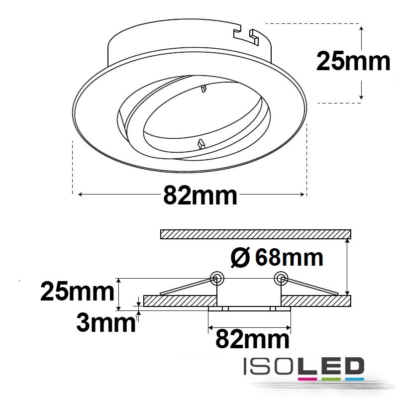 ISOLED Einbaurahmen rund für GU10/MR16 Pic_2