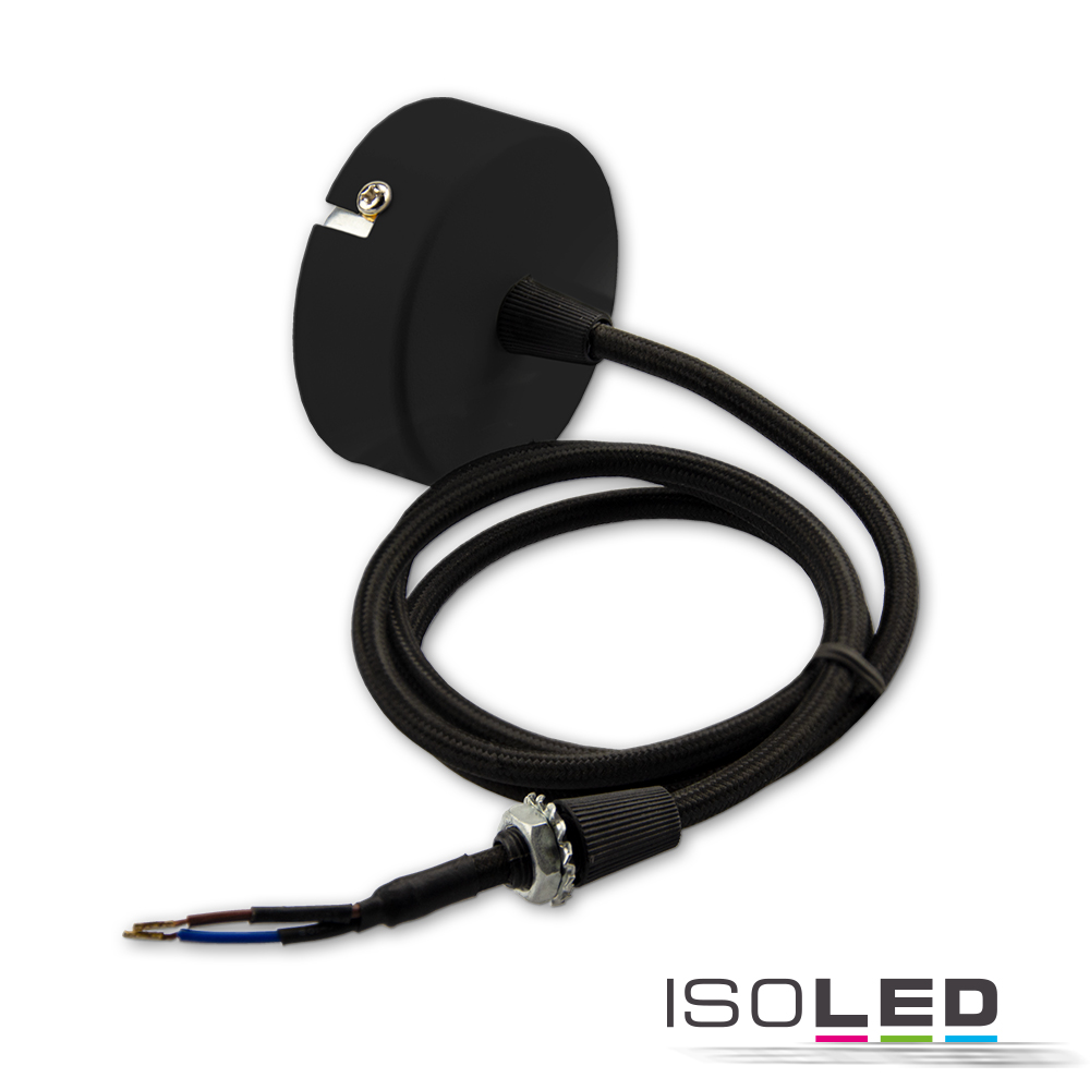 ISOLED Deckenbaldachin rund 60mm, schwarz Pic_1