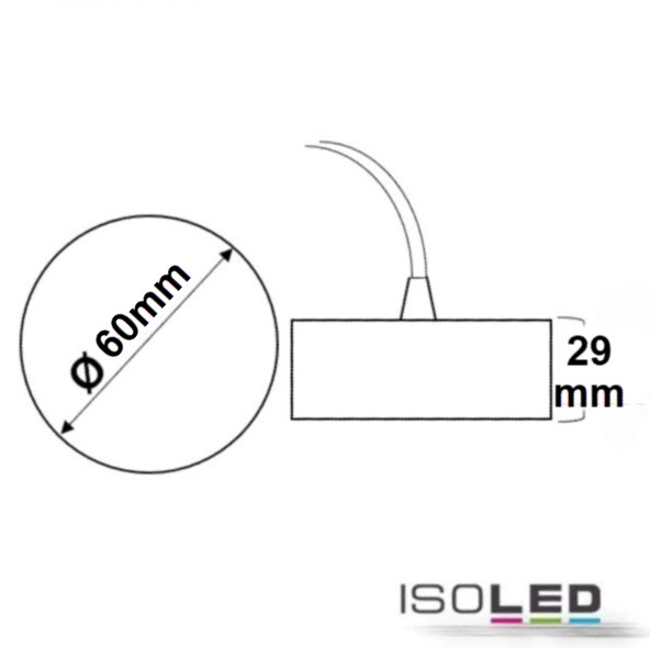 ISOLED Deckenbaldachin rund 60mm, schwarz Pic_2