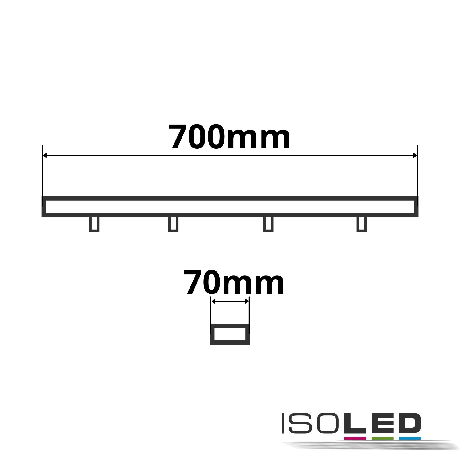 ISOLED Deckenbaldachin länglich, schwarz Pic_1