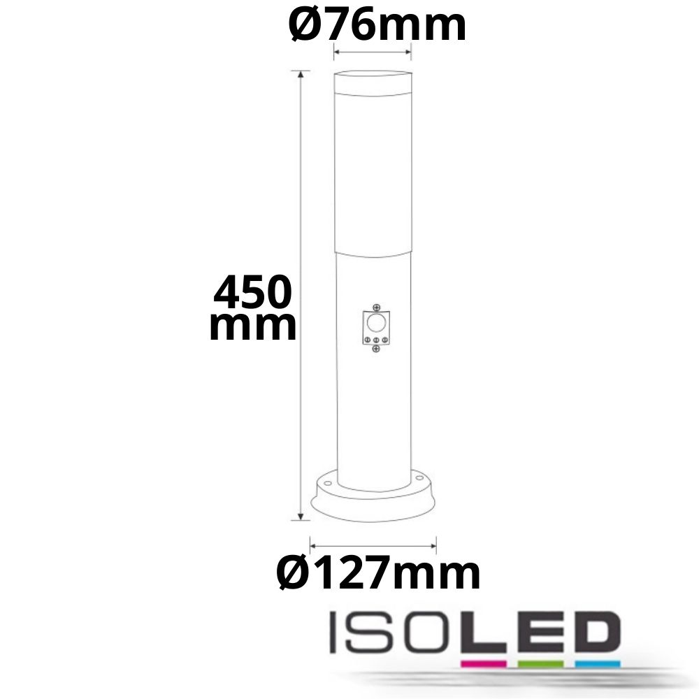 ISOLED Pollerleuchte 450 anthrazit, IP44 Pic_2