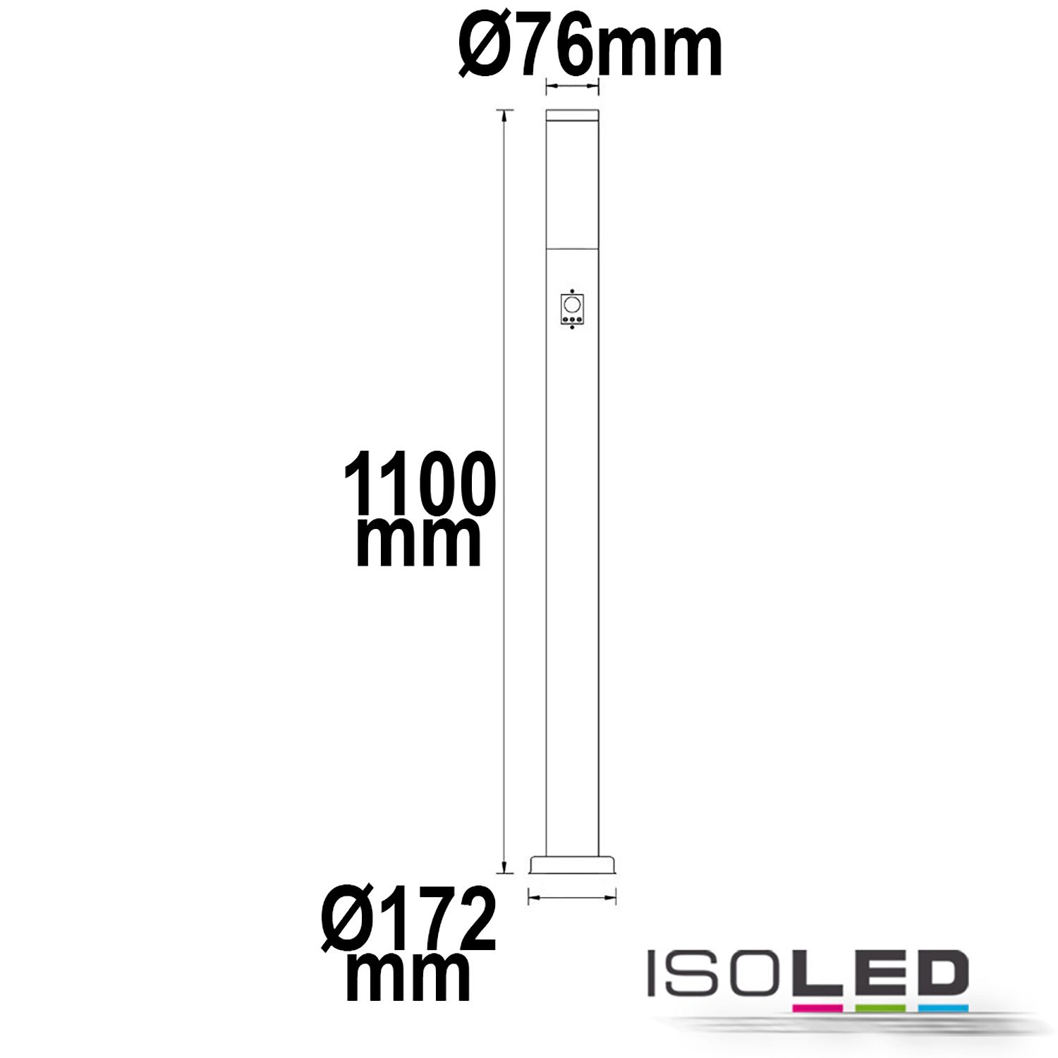 ISOLED Pollerleuchte 1100 edelstahl, IP44 Pic_1