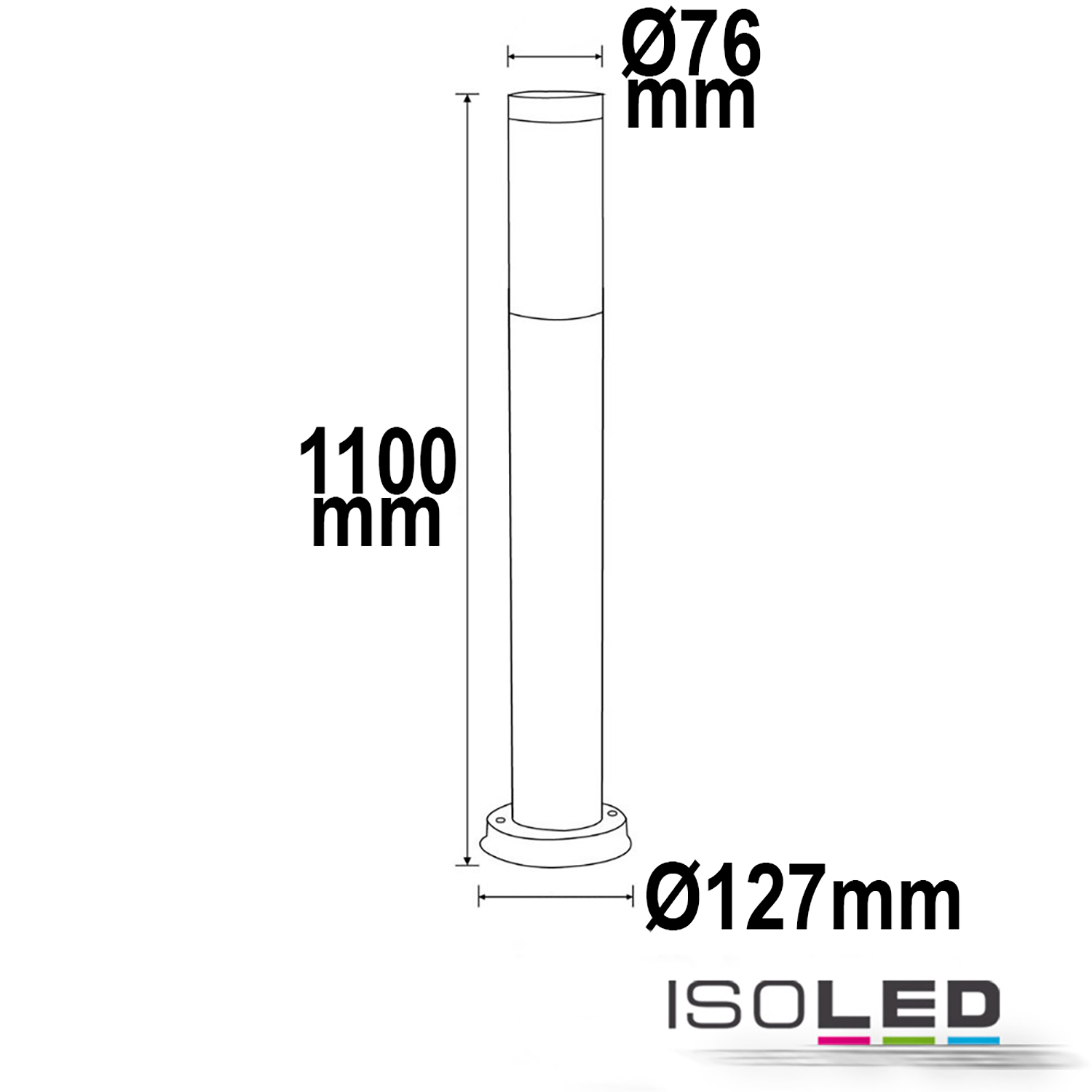 ISOLED Pollerleuchte 1100 edelstahl, IP44 Pic_1