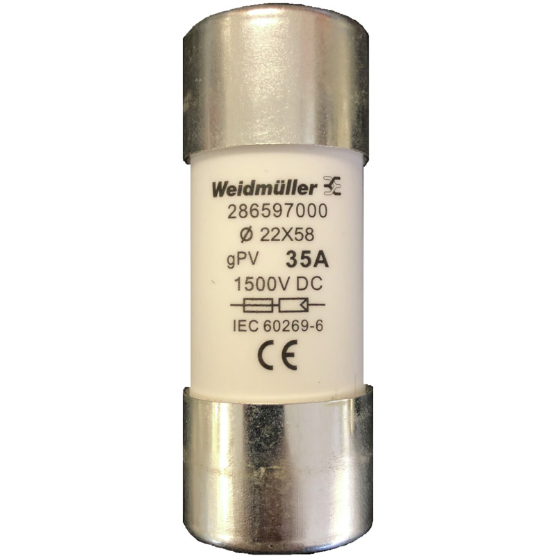 Weidmüller FUSE WSFL 22X58 35A 1K5V GPV Pic_1