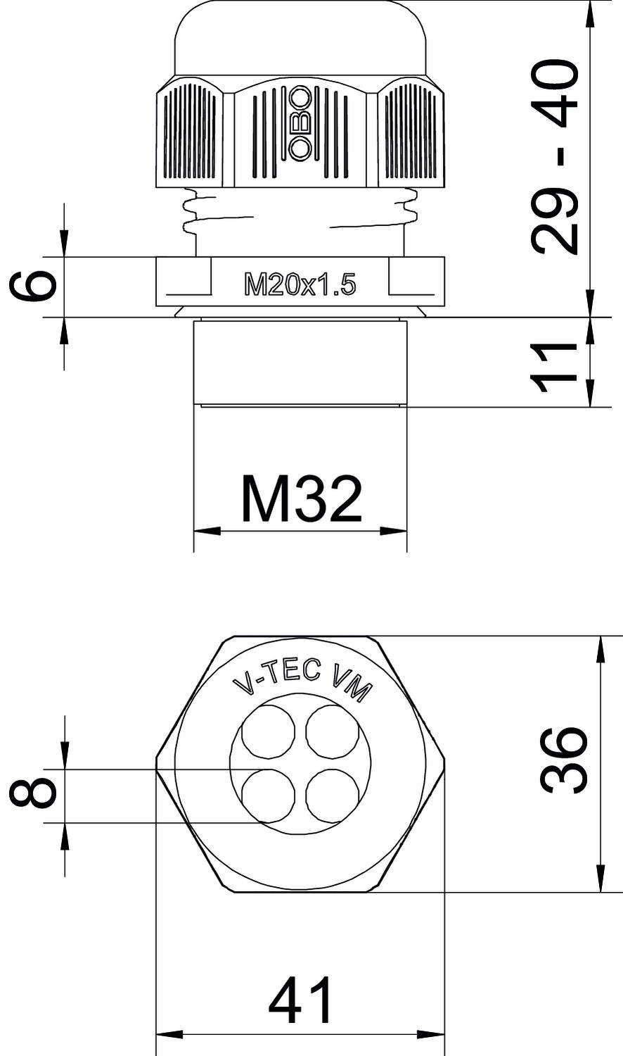 OBO Bettermann V-TEC VM32 4x8 Pic_1