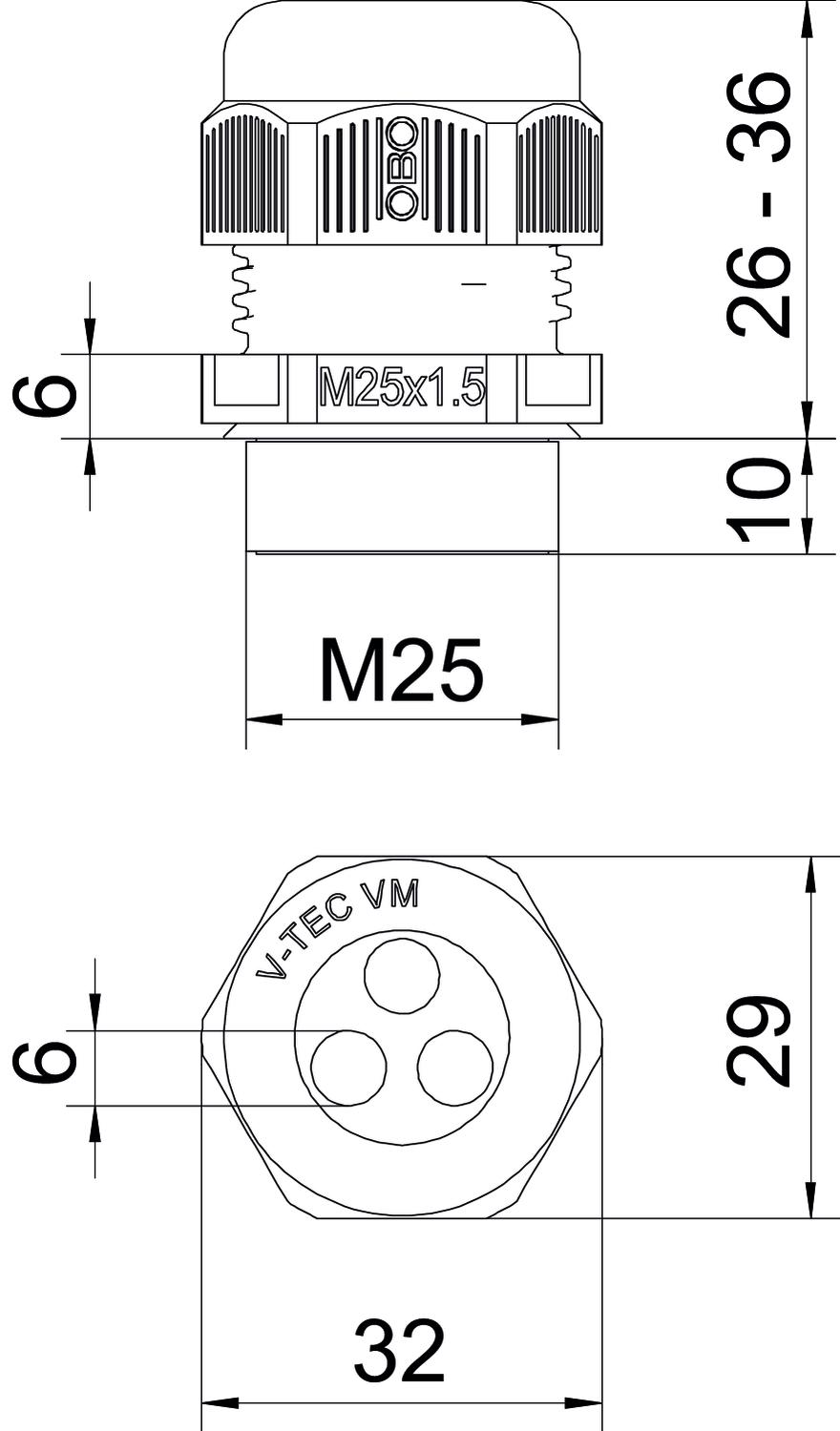 OBO Bettermann V-TEC VM25 3x6 Pic_1