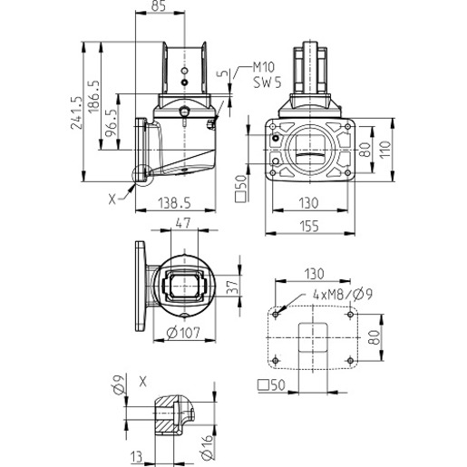Bernstein WANDGELENK S RAL9006 Pic_2