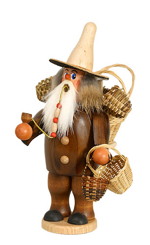 Erzgebirgische Volkskunst Schmidt Räuchermann Korbhändler- Höhe 20 cm Pic_1