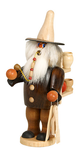 Erzgebirgische Volkskunst Schmidt Räuchermann Holzwarenhändler- Höhe 20 cm Pic_1