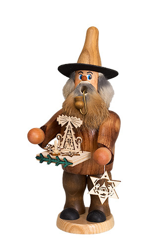 Erzgebirgische Volkskunst Schmidt Räuchermann Händler- Höhe 20 cm Pic_1