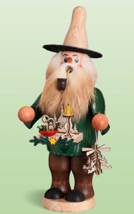 Erzgebirgische Volkskunst Schmidt Räuchermann Leuchterhändler- Höhe 20 cm Pic_1