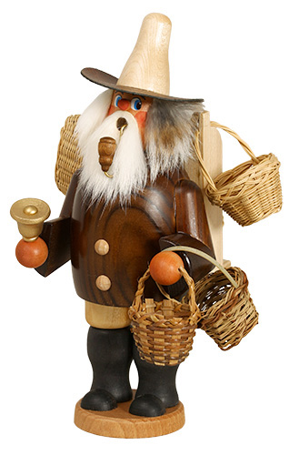 Erzgebirgische Volkskunst Schmidt Räuchermann Korbhändler  - Höhe 26 cm Pic_1