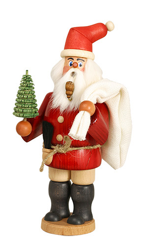 Erzgebirgische Volkskunst Schmidt Räuchermann Weihnachtsmann - Höhe 26 cm Pic_1