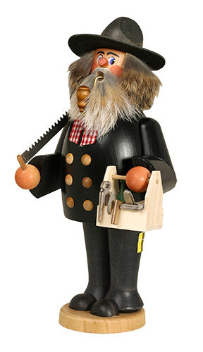 Erzgebirgische Volkskunst Schmidt Räuchermann Zimmermann - Höhe 26 cm Pic_1