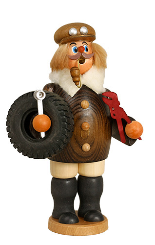 Erzgebirgische Volkskunst Schmidt Räuchermann Oldtimer-Fahrer - Höhe 26 cm Pic_1