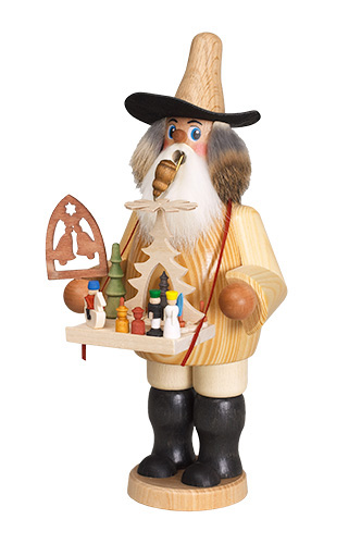 Erzgebirgische Volkskunst Schmidt Räuchermann Erzgebirgshändler - Höhe 26 cm Pic_1