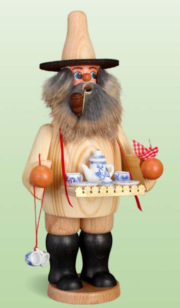 Erzgebirgische Volkskunst Schmidt Räuchermann Porzellanhändler- Höhe 26 cm Pic_1