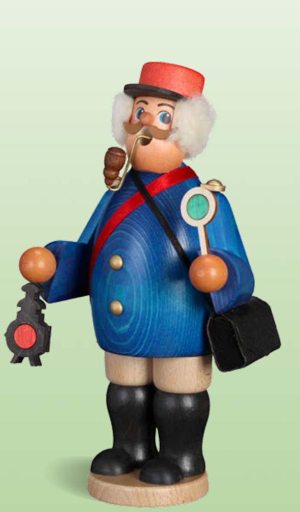 Erzgebirgische Volkskunst Schmidt Räuchermann Eisenbahner- Höhe 26 cm Pic_1