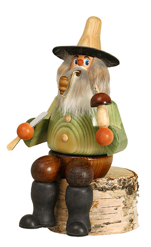 Erzgebirgische Volkskunst Schmidt Räuchermann Pilzputzer farbig- Höhe 24 cm Pic_1