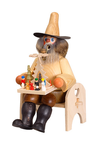 Erzgebirgische Volkskunst Schmidt Räuchermann Erzgebirgshändler- Höhe 24 cm Pic_1